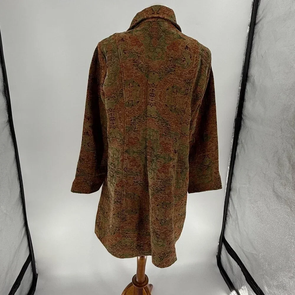 Habitat Tapestry Jacket Multicolor Long Sleeve Button-Front Woven Coat, Size L - Picture 2 of 12